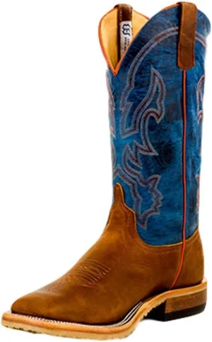 Anderson Bean Men's Crazy Horse Leather Briar Vamp w/ 13" Danube Mad Dog Top Cowboy Boot Tan 9.5 D