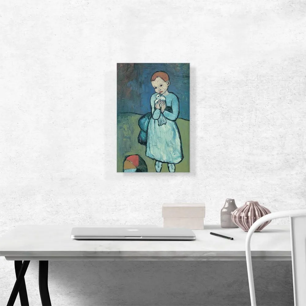 ARTCANVAS Child with Dove 1901 Canvas Art Print Stretched Framed Painting Picture Poster Giclee Wall Decor by Pablo Picasso - 18" x 12" (0.75" Deep)