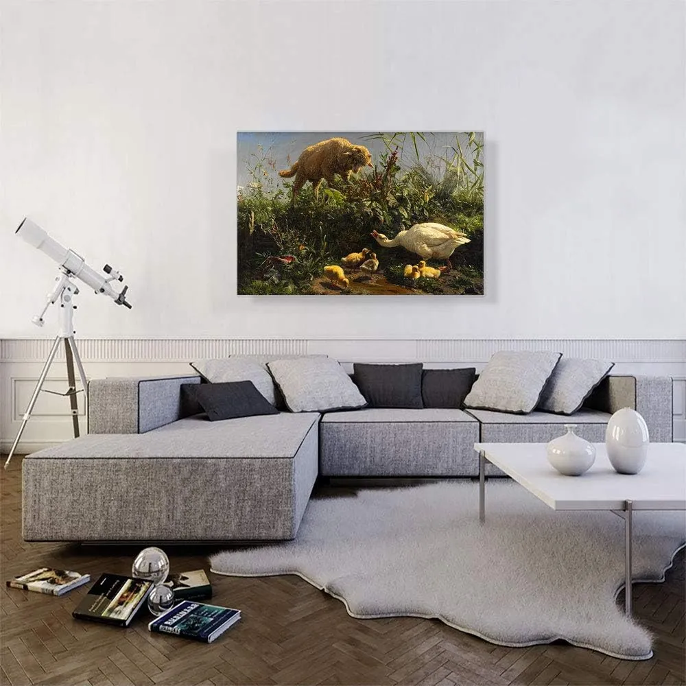 ARTCANVAS The Peacekeeper 1860 Canvas Art Print Stretched Framed Painting Picture Poster Giclee Wall Decor by Johann Baptist Hofner - 40" x 26" (1.50" Deep)