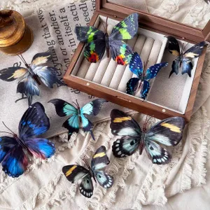 Artificial Butterfly, Fake Butterflies, Artificial Butterfly Clips,Silk Floral Butterflies, Suitable for Home Decoration, Flower Arrangement and Foil The Festive Atmosphere (8 Pcs)