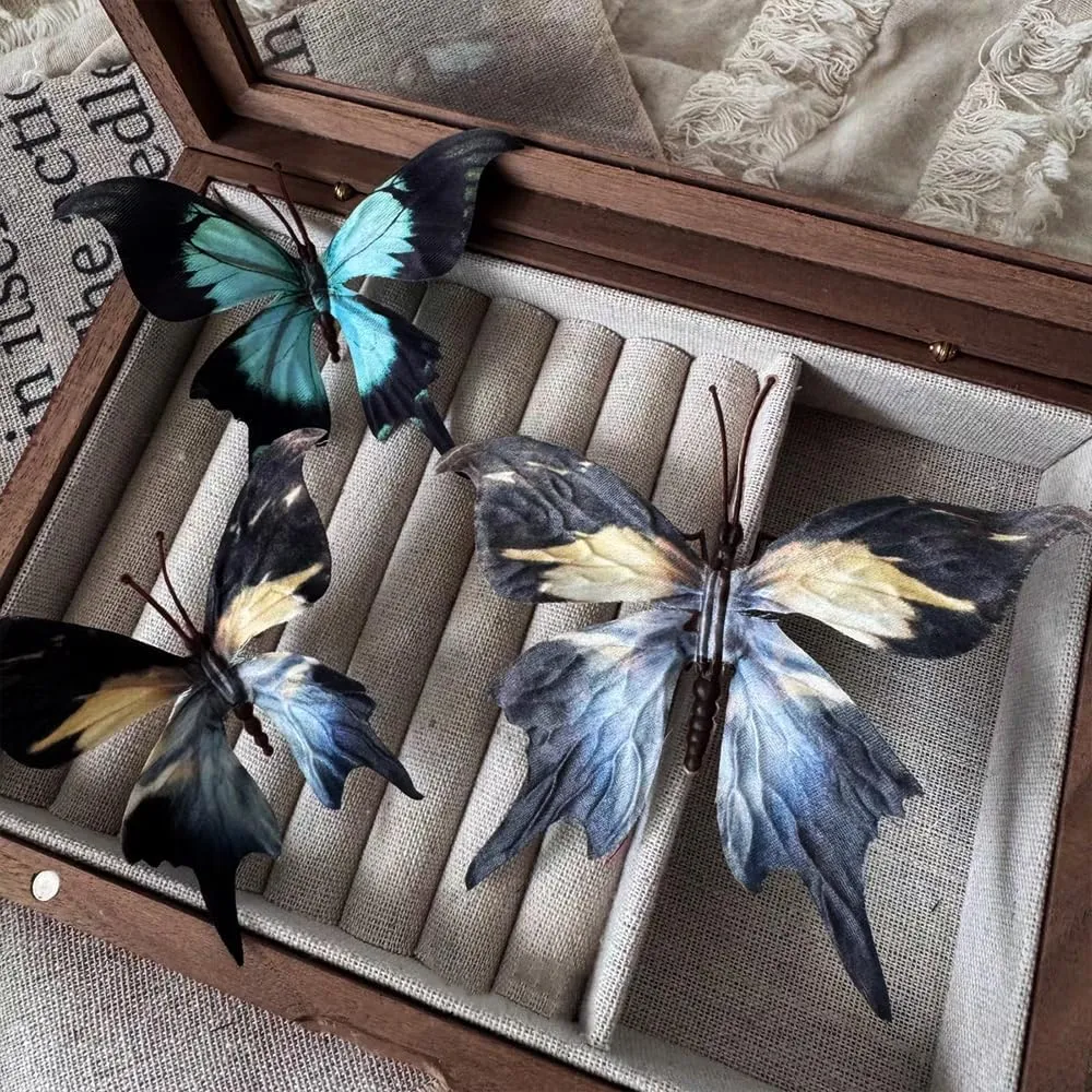 Artificial Butterfly, Fake Butterflies, Artificial Butterfly Clips,Silk Floral Butterflies, Suitable for Home Decoration, Flower Arrangement and Foil The Festive Atmosphere (8 Pcs)