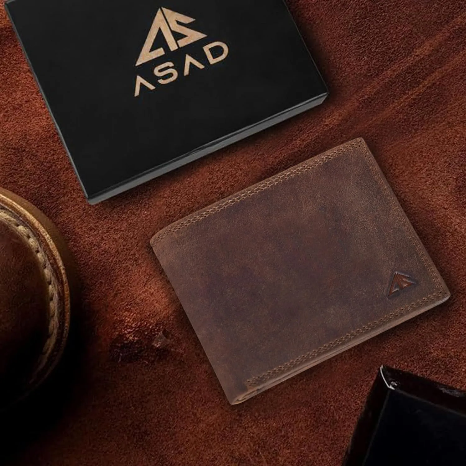 ASAD Genuine Leather Wallet for Men | Slim, Stylish, and Durable Genuine Leather Double Stitched RFID Blocking Bifold Stylish | Bifold Wallet With 8 Card Slot | Gift for Him | Crazy horse