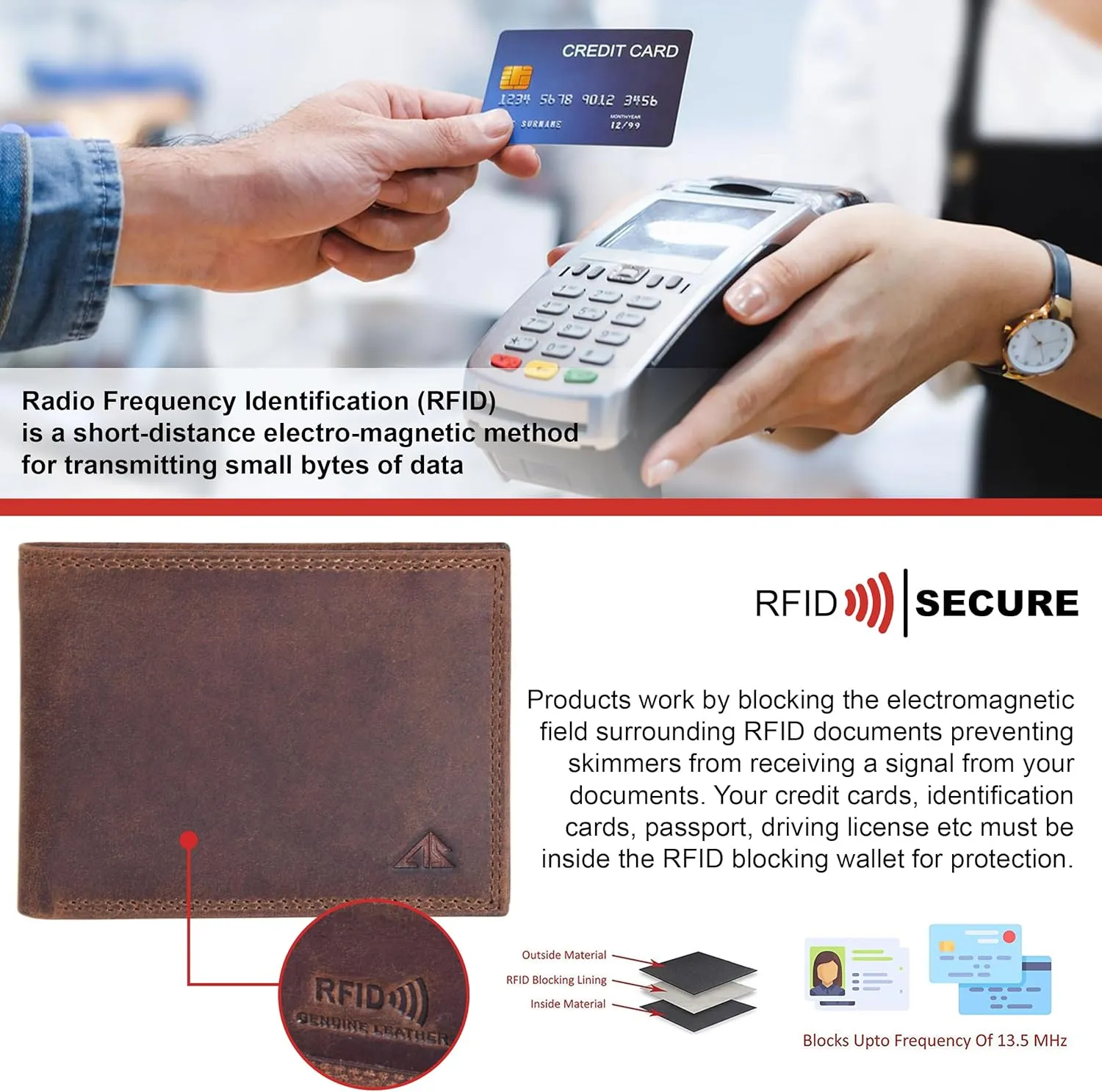 ASAD Genuine Leather Wallet for Men | Slim, Stylish, and Durable Genuine Leather Double Stitched RFID Blocking Bifold Stylish | Bifold Wallet With 8 Card Slot | Gift for Him | Crazy horse