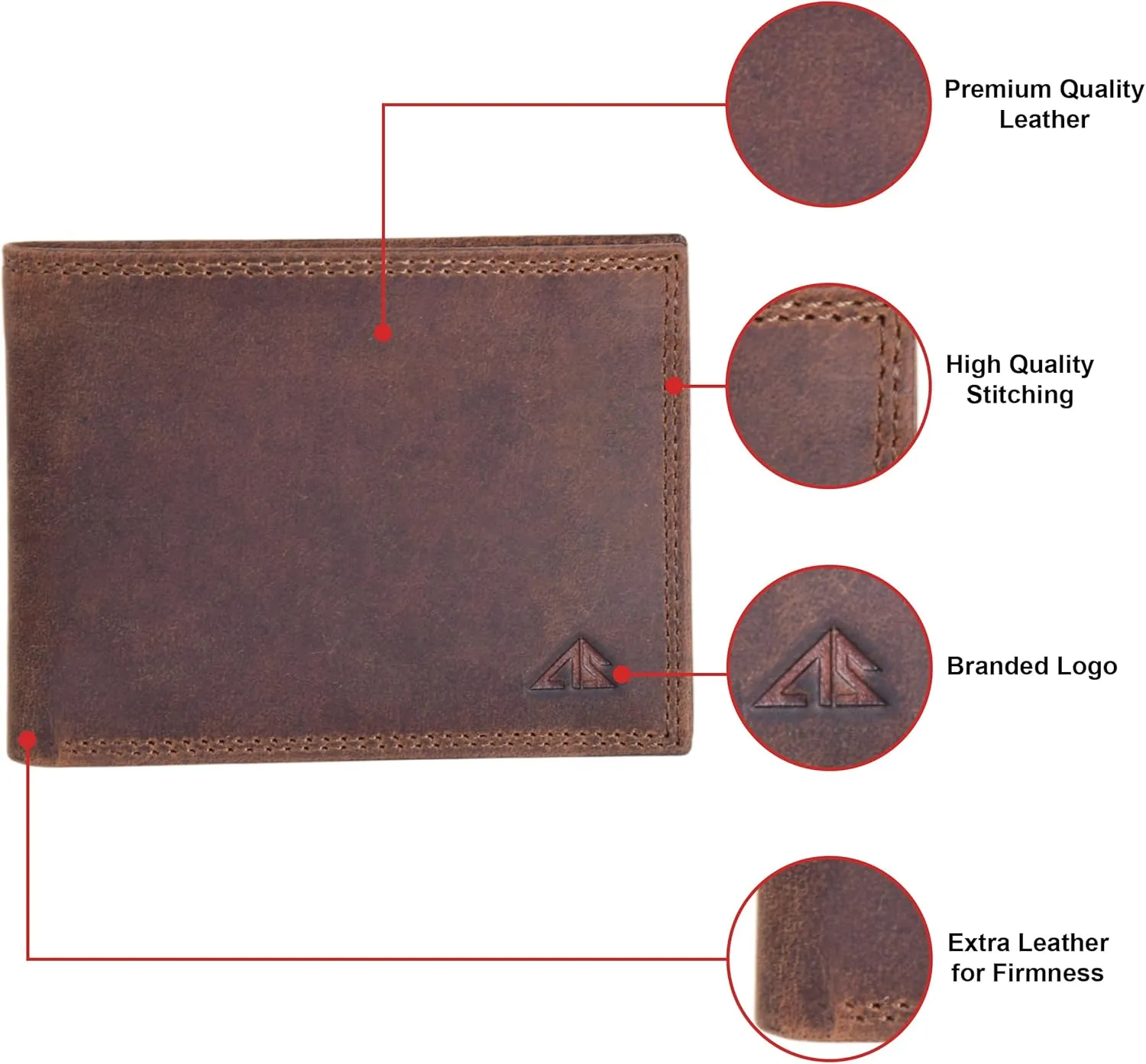 ASAD Genuine Leather Wallet for Men | Slim, Stylish, and Durable Genuine Leather Double Stitched RFID Blocking Bifold Stylish | Bifold Wallet With 8 Card Slot | Gift for Him | Crazy horse