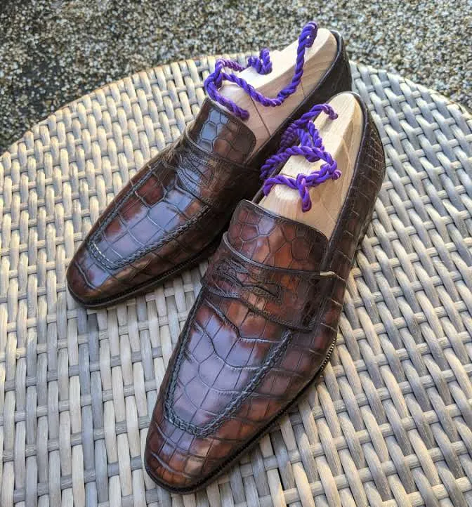 Ascot Sinatra - Dark Brown Alligator