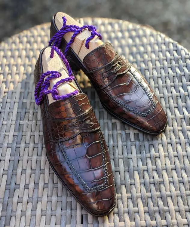 Ascot Sinatra - Dark Brown Alligator