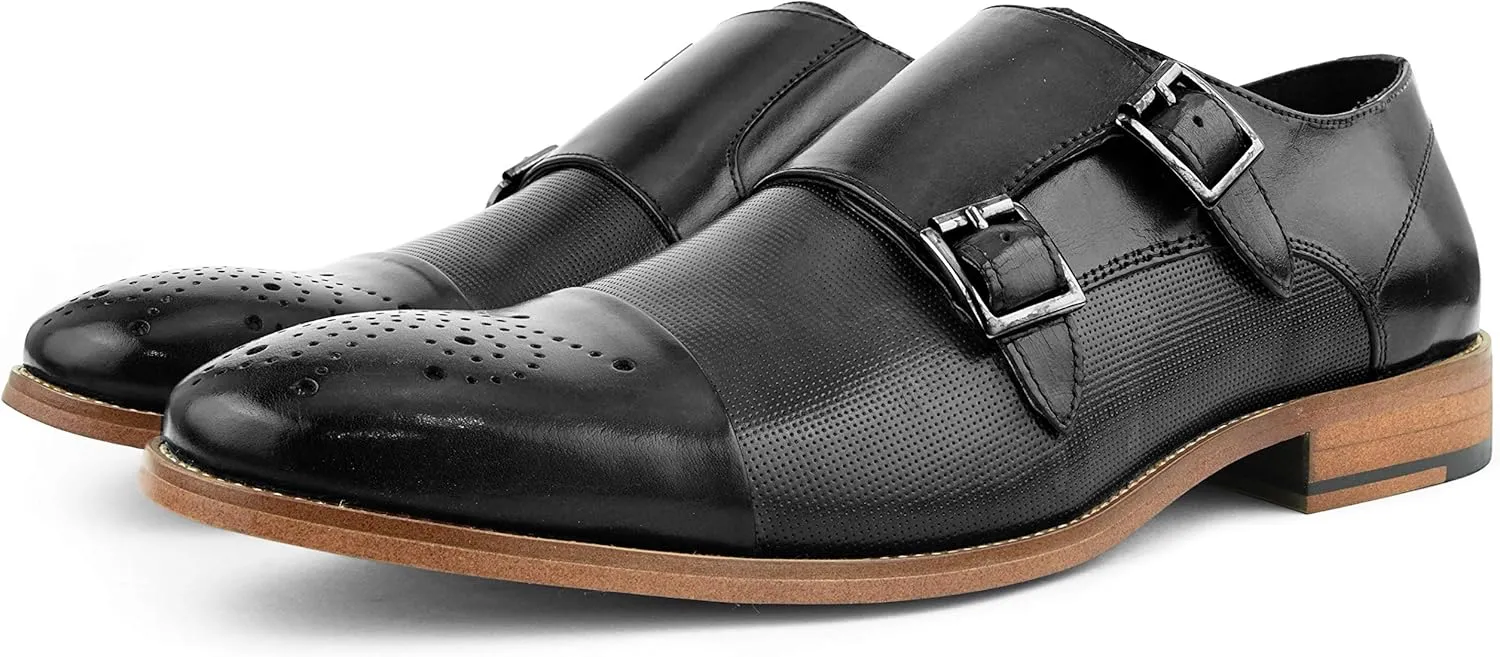Asher Green AG1101 - Men's Dress Shoes, Formal Men's Shoes - Genuine Calf Leather Double Monk Strap
