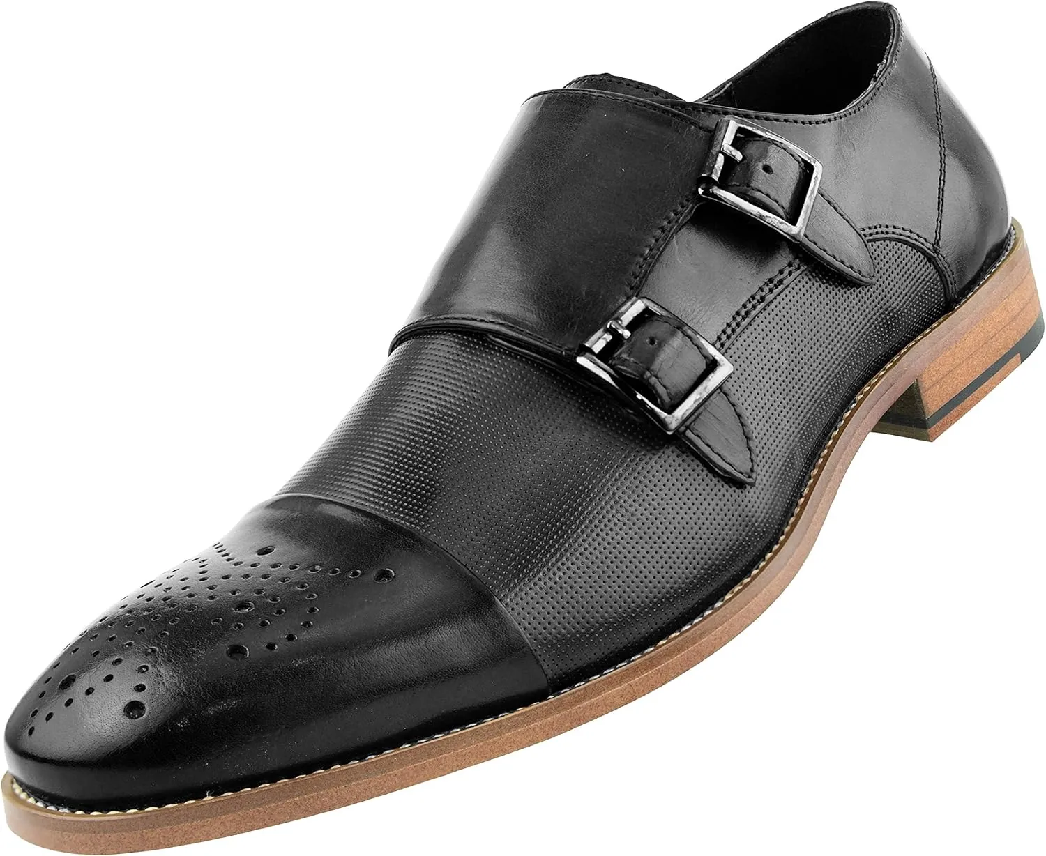 Asher Green AG1101 - Men's Dress Shoes, Formal Men's Shoes - Genuine Calf Leather Double Monk Strap