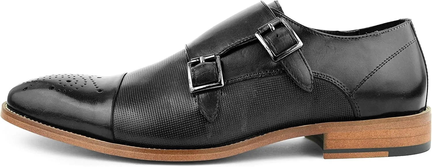 Asher Green AG1101 - Men's Dress Shoes, Formal Men's Shoes - Genuine Calf Leather Double Monk Strap