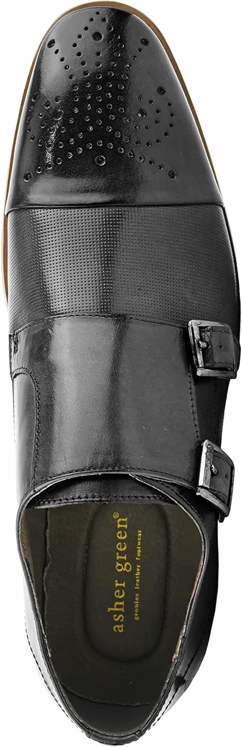 Asher Green AG1101 - Men's Dress Shoes, Formal Men's Shoes - Genuine Calf Leather Double Monk Strap