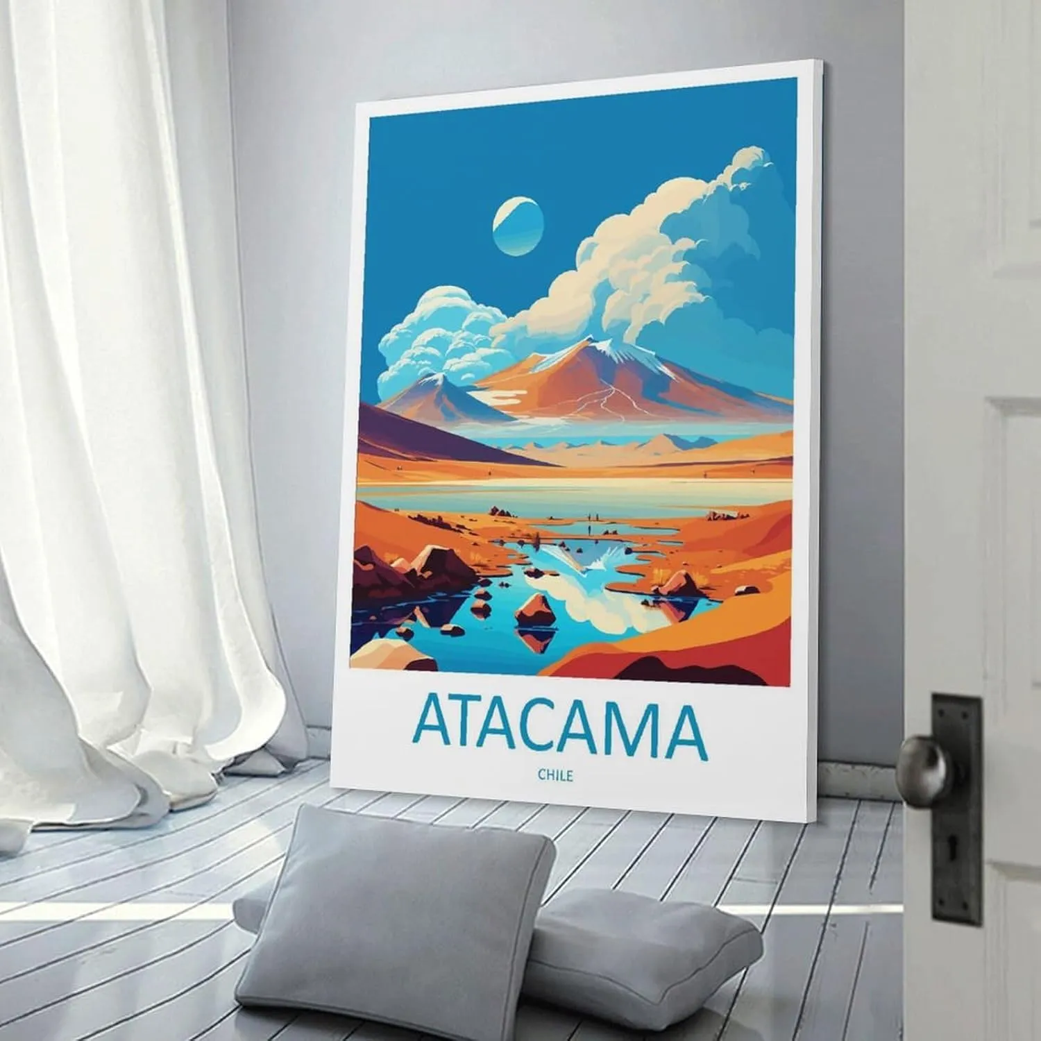 Atacama Desert Travel Print Atacama Desert Decoration Atacama Desert Print Art Atacama Canvas Poster Wall Art Decor Print Picture Paintings for Living Room Bedroom Decoration Frame 16x24inch(40x60cm)