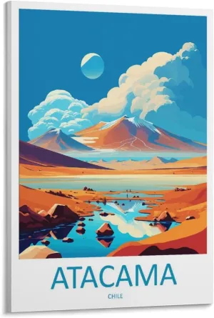 Atacama Desert Travel Print Atacama Desert Decoration Atacama Desert Print Art Atacama Canvas Poster Wall Art Decor Print Picture Paintings for Living Room Bedroom Decoration Frame 16x24inch(40x60cm)