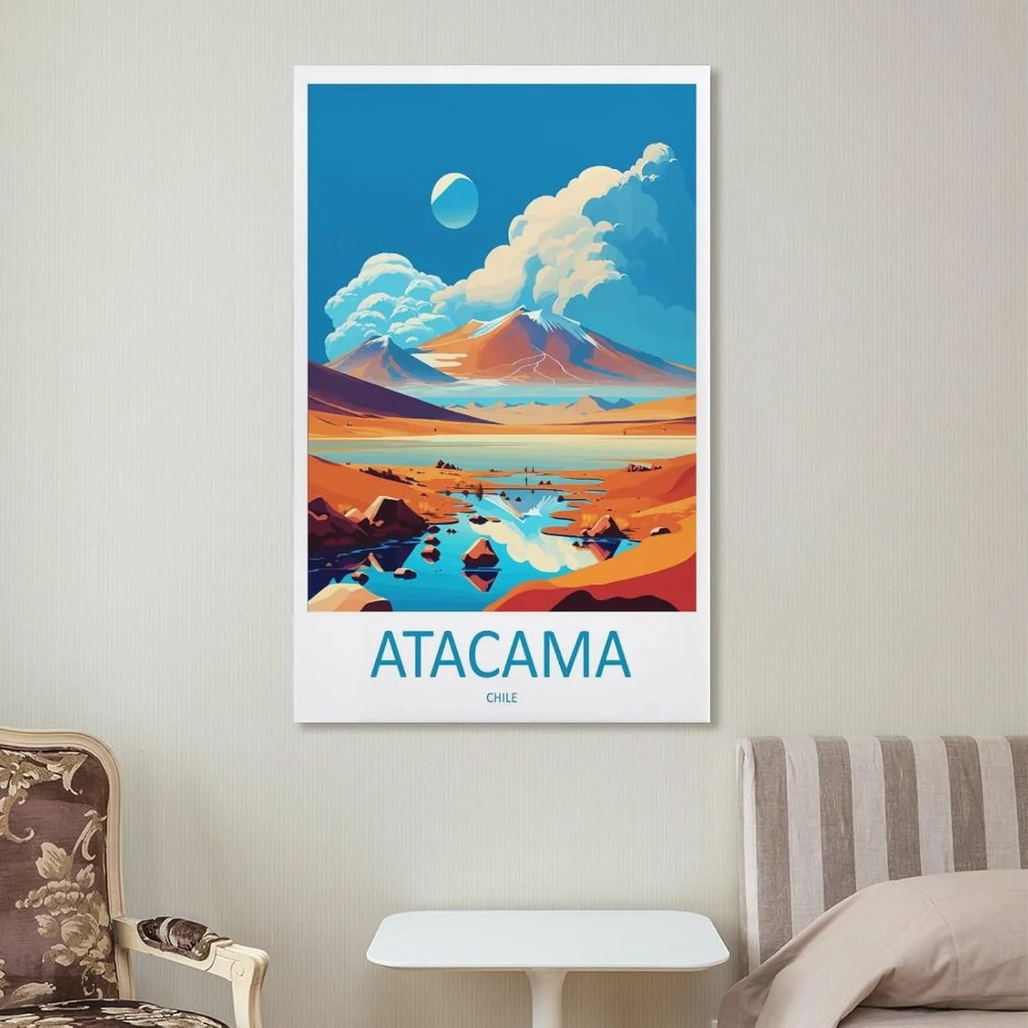 Atacama Desert Travel Print Atacama Desert Decoration Atacama Desert Print Art Atacama Canvas Poster Wall Art Decor Print Picture Paintings for Living Room Bedroom Decoration Frame 16x24inch(40x60cm)