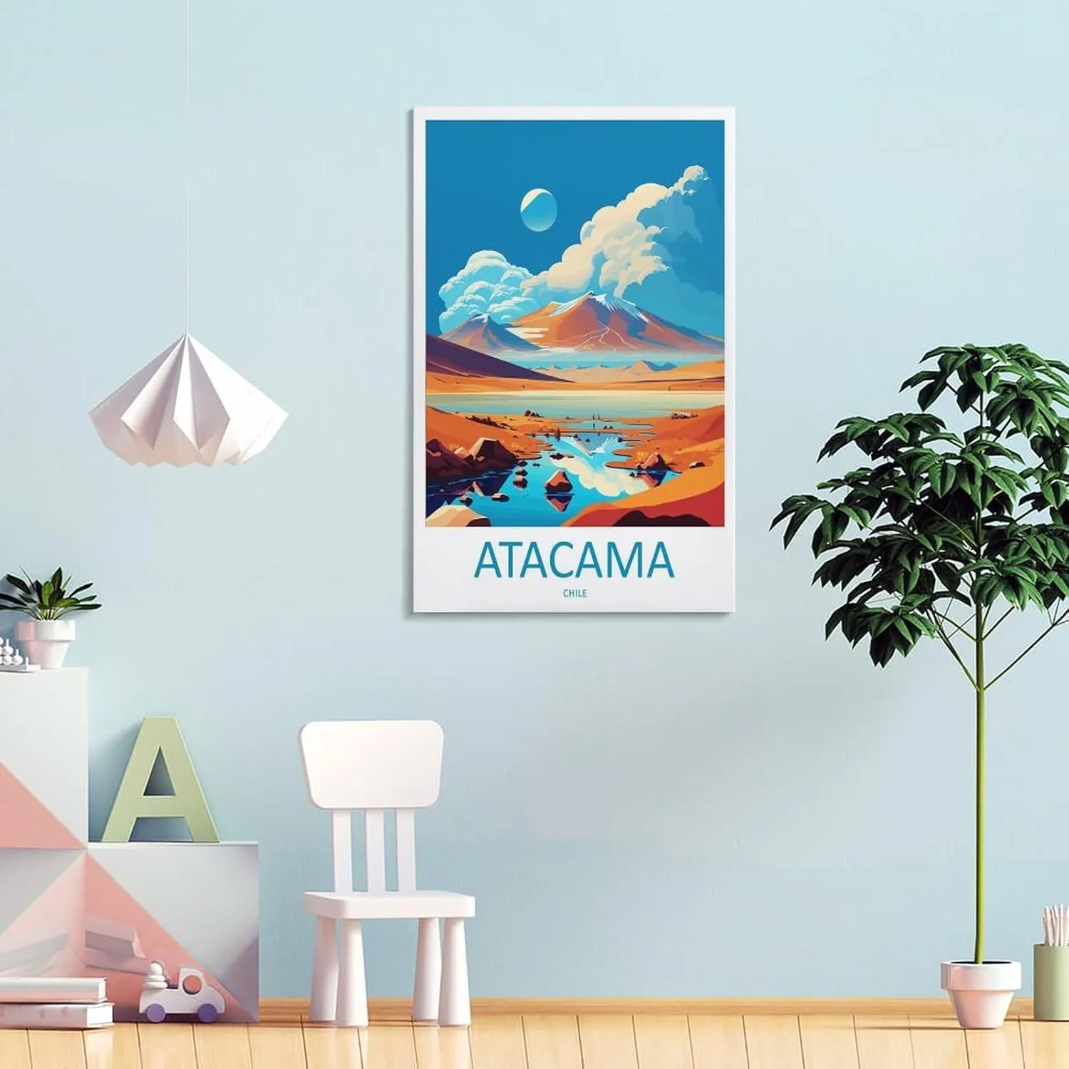 Atacama Desert Travel Print Atacama Desert Decoration Atacama Desert Print Art Atacama Canvas Poster Wall Art Decor Print Picture Paintings for Living Room Bedroom Decoration Frame 16x24inch(40x60cm)