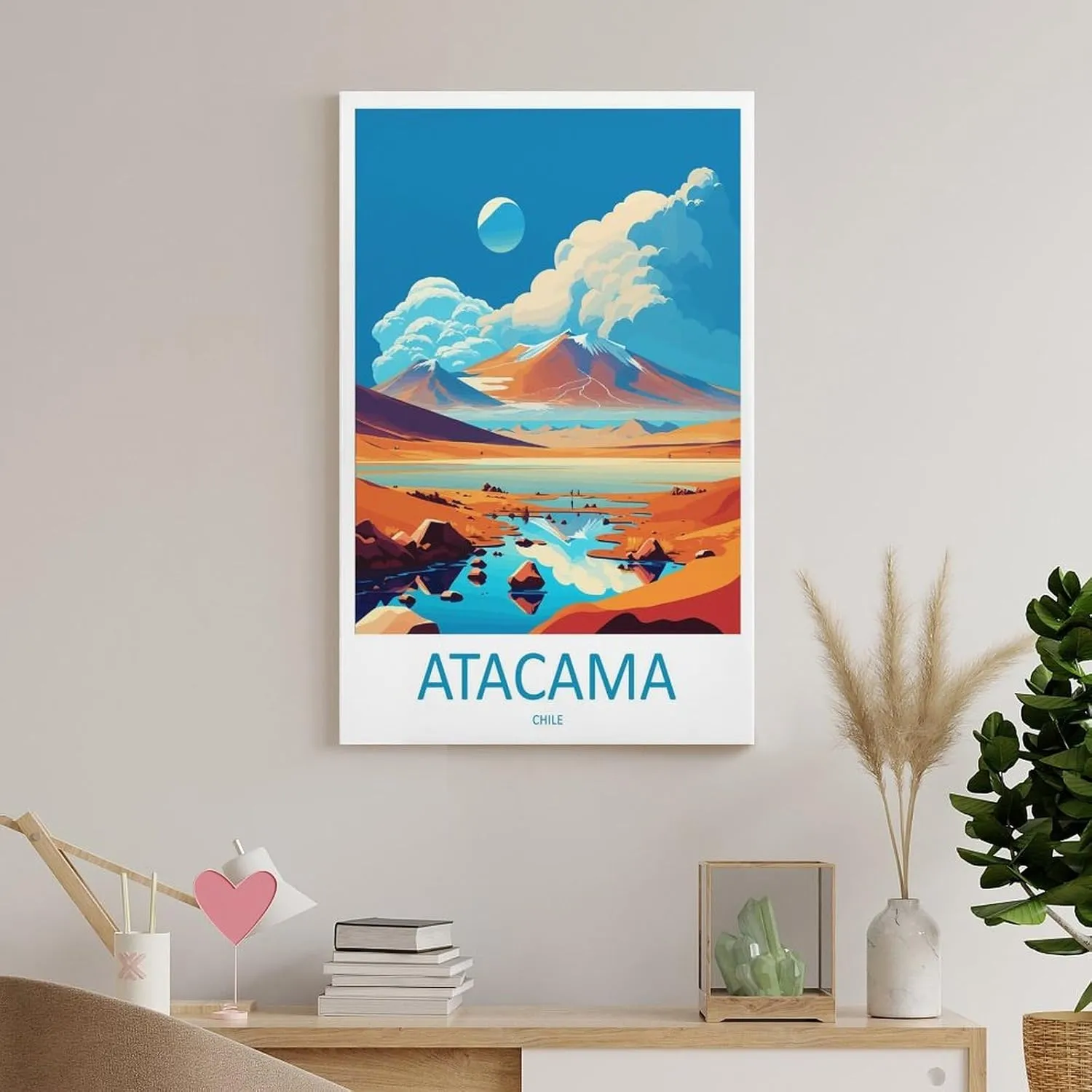 Atacama Desert Travel Print Atacama Desert Decoration Atacama Desert Print Art Atacama Canvas Poster Wall Art Decor Print Picture Paintings for Living Room Bedroom Decoration Frame 16x24inch(40x60cm)