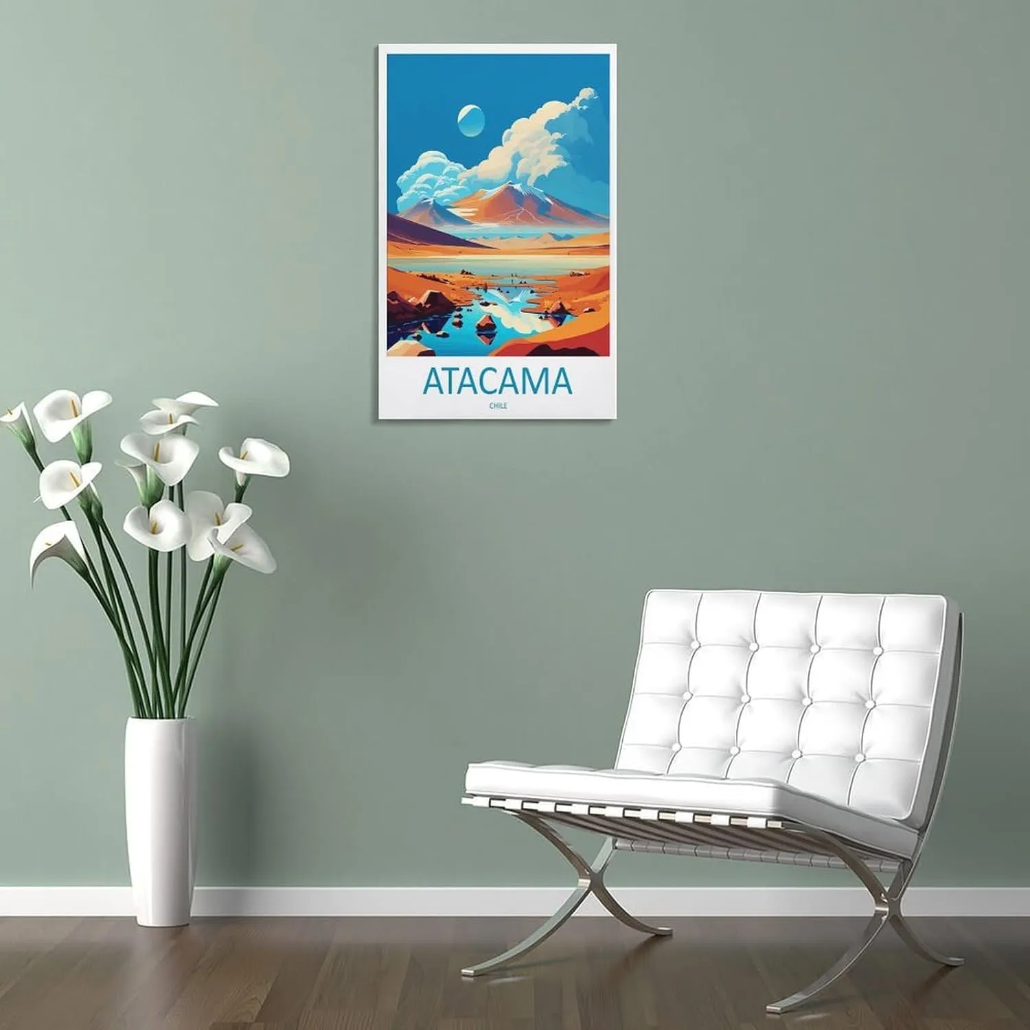 Atacama Desert Travel Print Atacama Desert Decoration Atacama Desert Print Art Atacama Canvas Poster Wall Art Decor Print Picture Paintings for Living Room Bedroom Decoration Frame 16x24inch(40x60cm)
