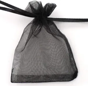 ATCG 100pcs 8x12 Inches Large Drawstring Organza Bags Decoration Festival Wedding Party Favor Pouches (Black)