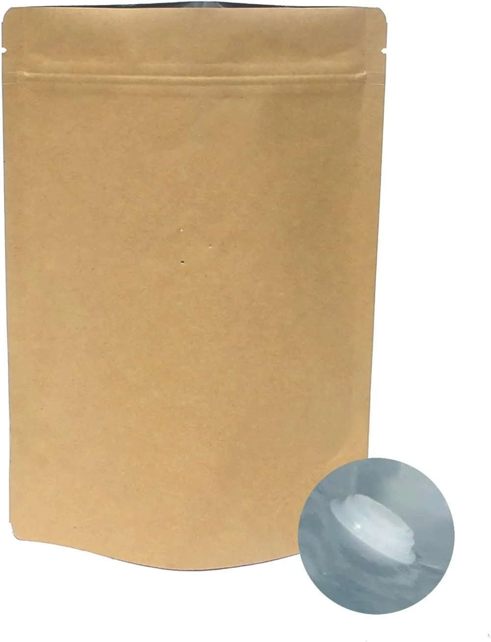 AwePackage Barrier Kraft Paper Stand up Zipper Coffee Pouch Bags with Aroma Degassing Valve (50, 8 Oz)