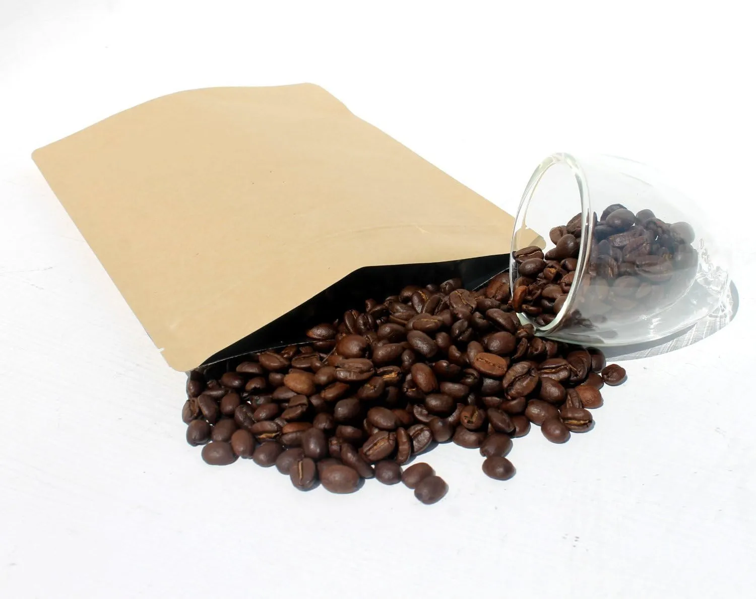 AwePackage Barrier Kraft Paper Stand up Zipper Coffee Pouch Bags with Aroma Degassing Valve (50, 8 Oz)