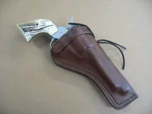 Azula Left Hand Custom Leather Molded Cross Draw Gun Holster for 1858 Remington Black Powder (Pietta, Uberti) 5.5" Revolver Dark Brown Left Hand