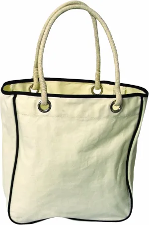 Bags for Less Rope Tote Natural/ Black Trim