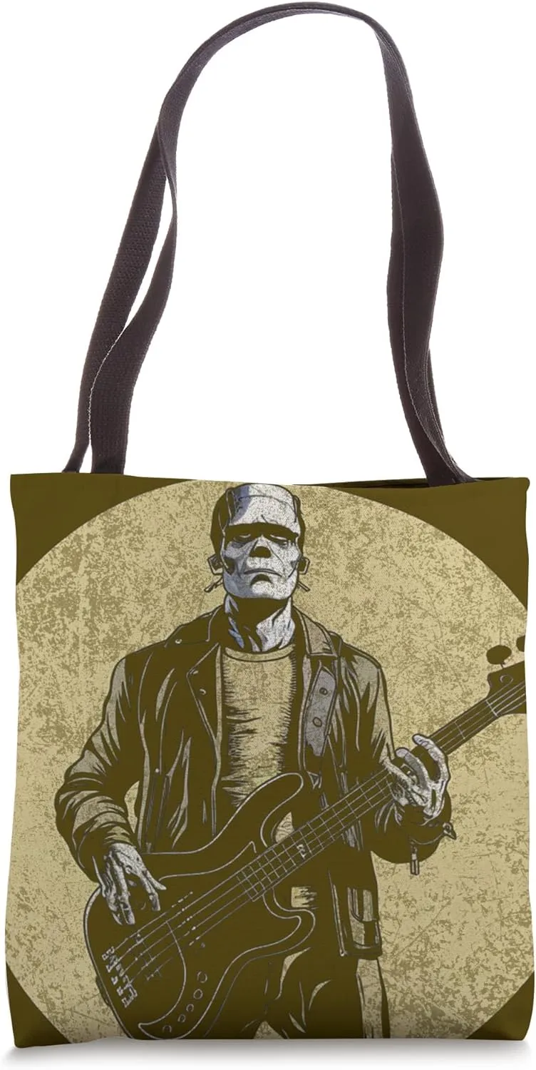 Bass Guitar Player Frank Bassist Graphic Electric Vintage Tote Bag