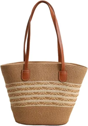 Beach Woven Basket(B coffee)