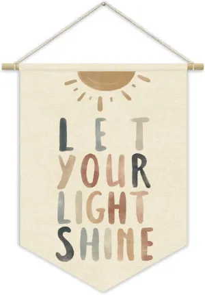 Bible Verses for Nursery Decor,Let Your Light Shine for Kids Wall Art Canvas Banner,Inspirational Christian Wall Hanging Pennant Flag Canvas Banner for Classroom Playroom Bedroom 15x11in