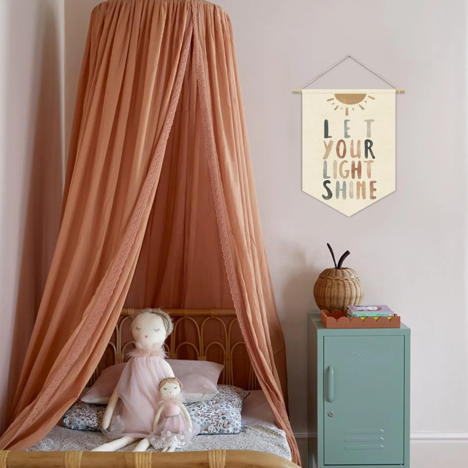 Bible Verses for Nursery Decor,Let Your Light Shine for Kids Wall Art Canvas Banner,Inspirational Christian Wall Hanging Pennant Flag Canvas Banner for Classroom Playroom Bedroom 15x11in