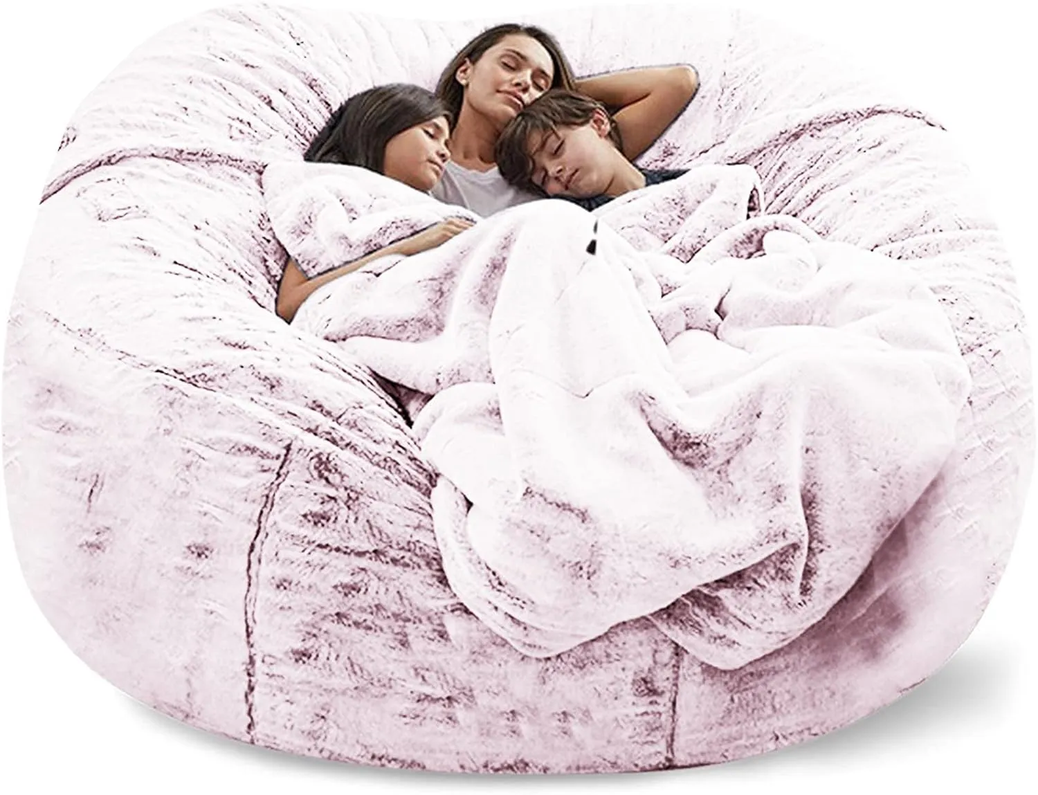 Big Huge Giant Bean Bag Chair for Adults, (No Filler) Bean Bag Chairs in Multiple Sizes and Colors Giant Foam-Filling Required- Machine Washable Covers, Double Stitched Seams (Blood red,7FT)
