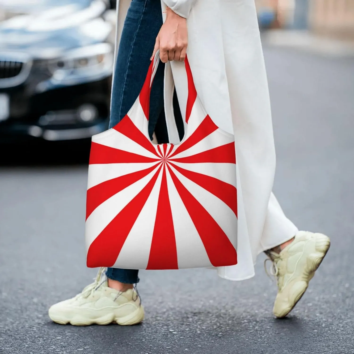 Black and White Cow Print Canvas Tote Bags Reusable Shopping Bag Handbag for Shopper Beach Gifts