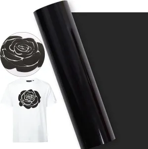 Black Puff Vinyl Heat Transfer: KINGSOW 3D Puff HTV Heat Transfer Vinyl 10"x4ft Roll Foaming Puffy Iron-on Vinyl for Cricut T Shirts Clothing