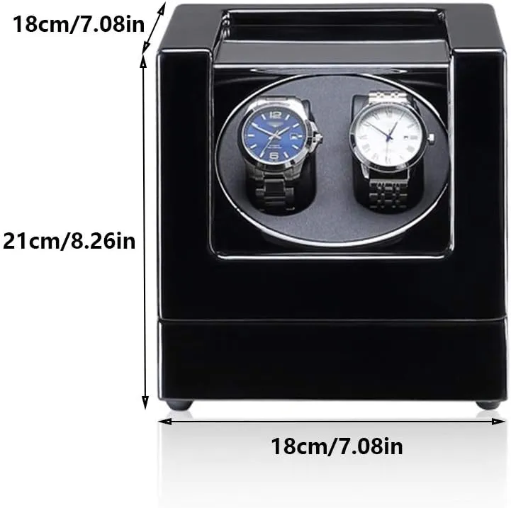 Black Watch Winder Box for Double Automatic Watches, Automatic Winder Case, with Blue LED Light, Super Quiet Motor (Color : D)