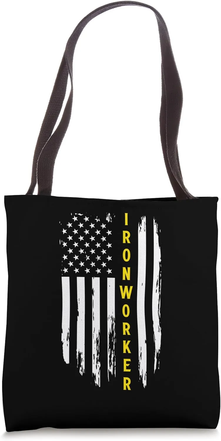 Blacksmith Ironworker USA Flag Erector Ironworking Tote Bag