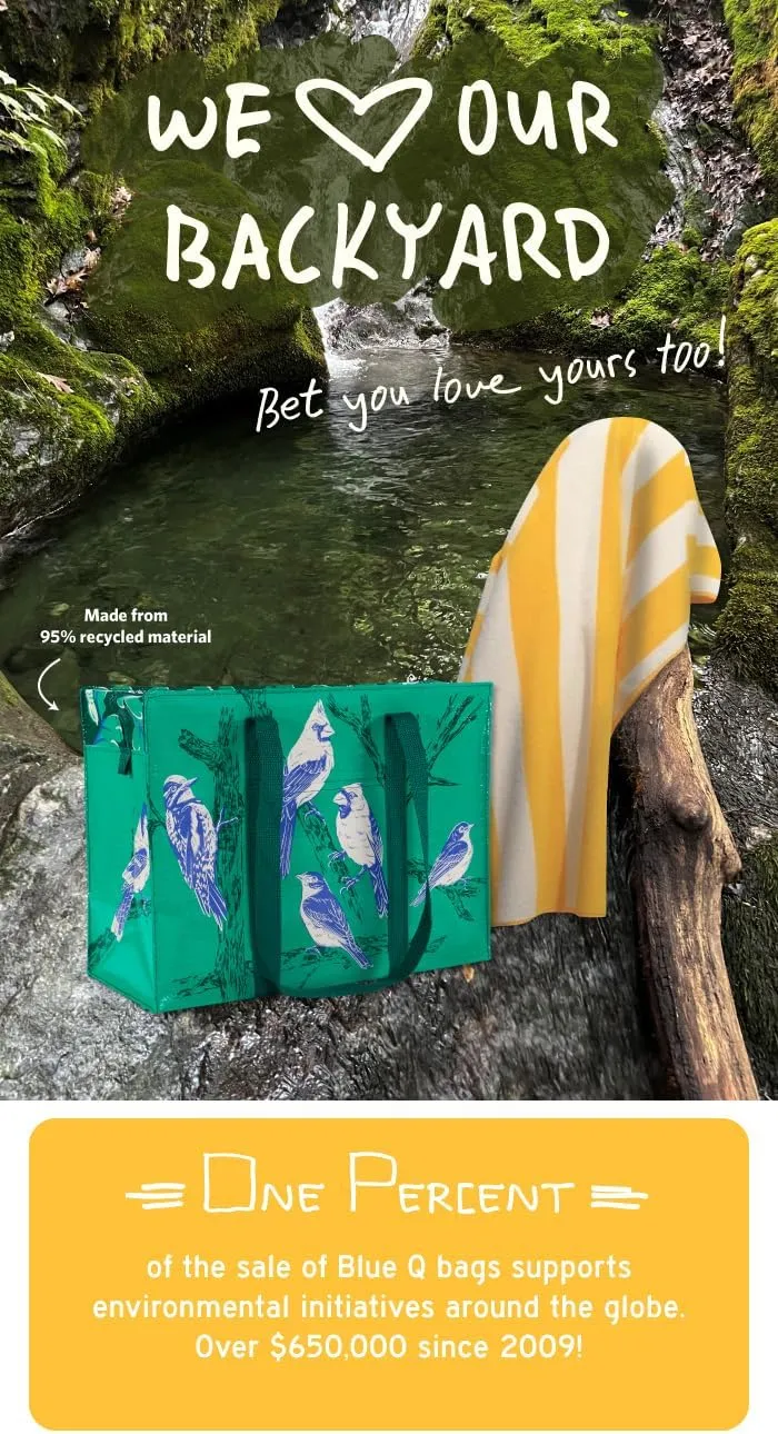Blue Q Shoulder Totes: The Carry Everywhere Bag With a Hefty Zipper, Exterior Pocket, Reinforced Floor. 95% Recycled Material