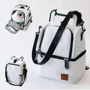 Breast Milk Cooler Travel Bag - Leak-Proof Wearable Breast Pump Bag Keeps Milk Cool for 12 Hrs - Polyester Breast Milk Bags w/Multiple Compartments - Bottle Cooler Bag for Breast Pump