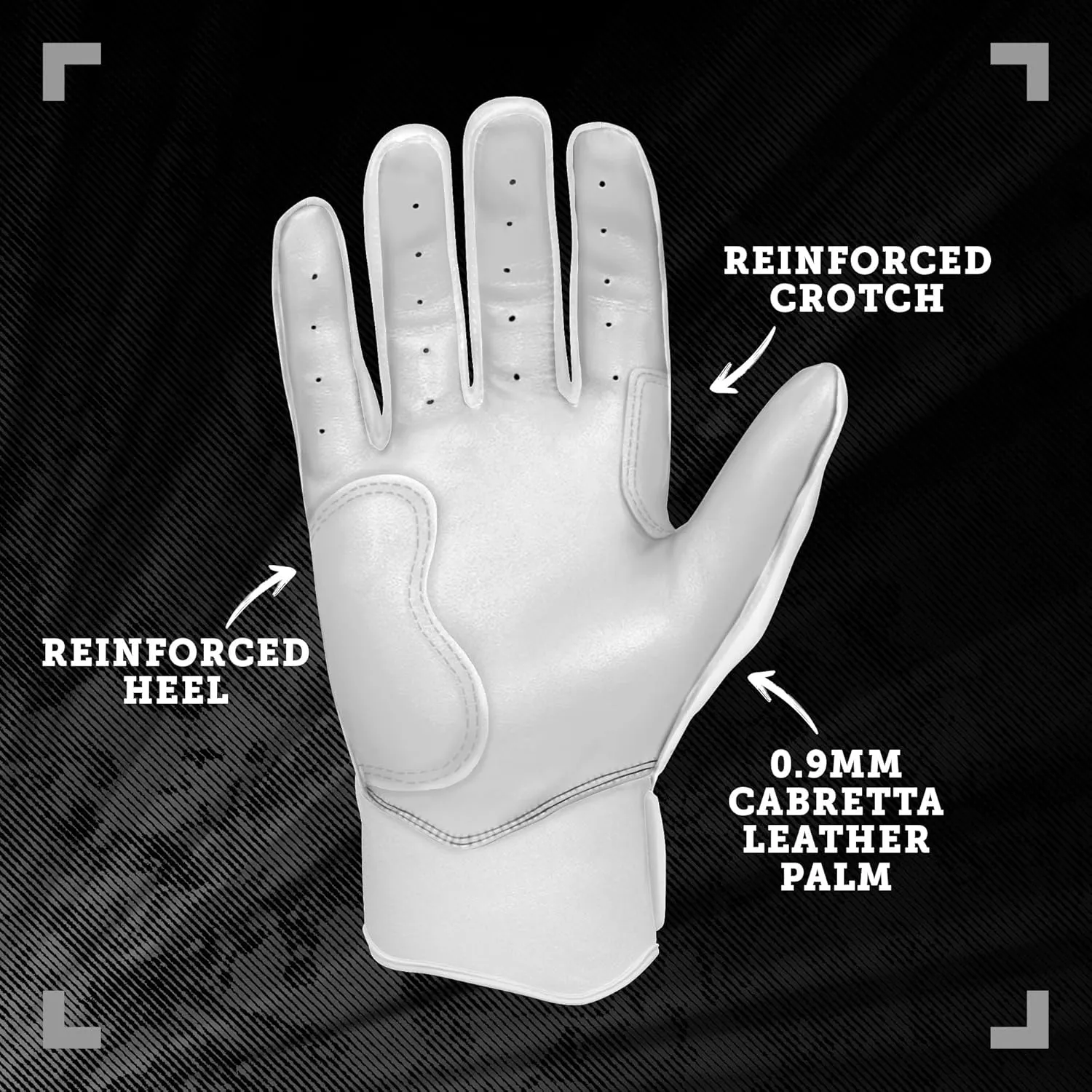 BRUCE BOLT Chrome Series Short Cuff Batting Gloves - Multiple Colors - Adult & Youth Sizes