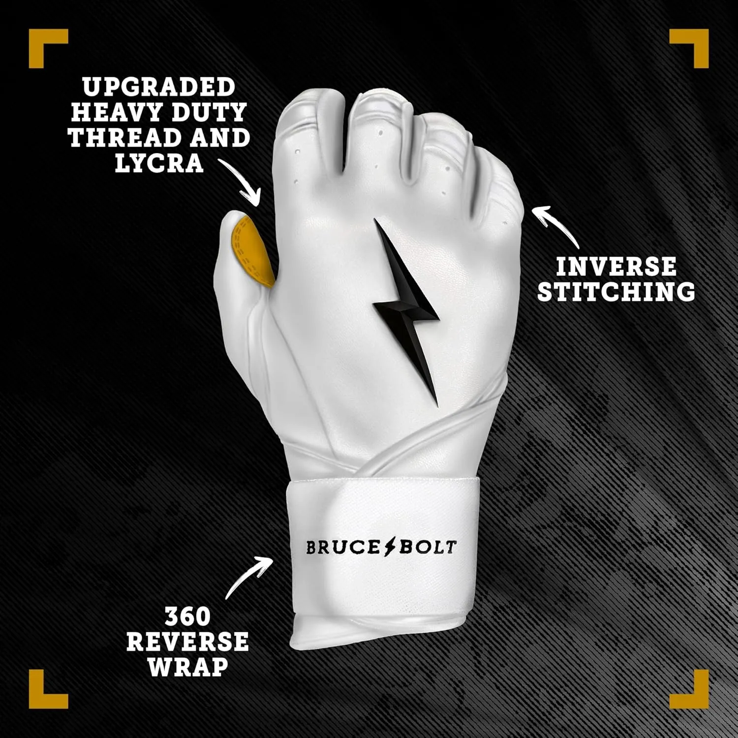 BRUCE BOLT Original Series Long Cuff Batting Gloves - Multiple Colors - Adult & Youth Sizes