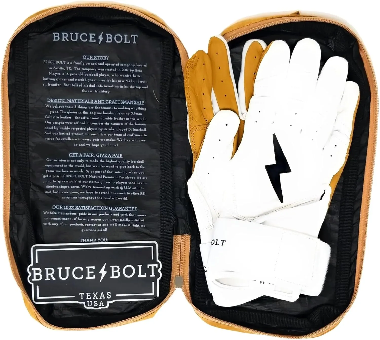 BRUCE BOLT Original Series Long Cuff Batting Gloves - Multiple Colors - Adult & Youth Sizes