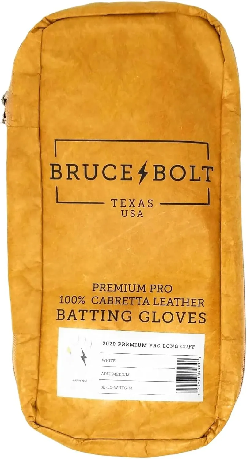 BRUCE BOLT Original Series Long Cuff Batting Gloves - Multiple Colors - Adult & Youth Sizes