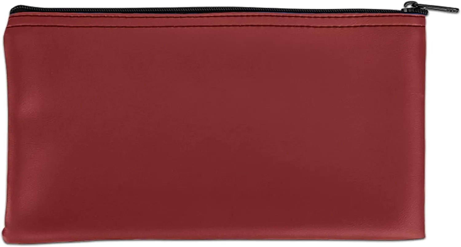 Burgundy Expanded Vinyl Reusable Deposit Bag - 11W x 6H