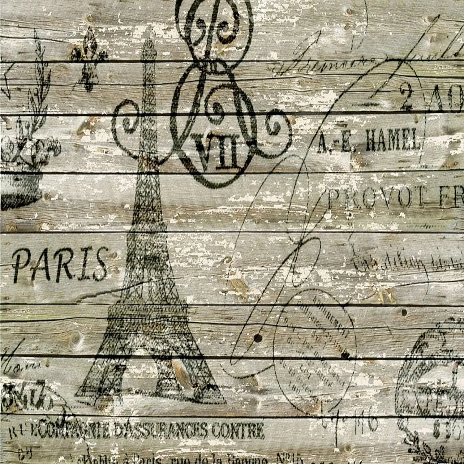 CafePress Barn Wood Elegant Paris Eiffel Tower Tote Bag Reusable Natural Beige Canvas Shopping Bag