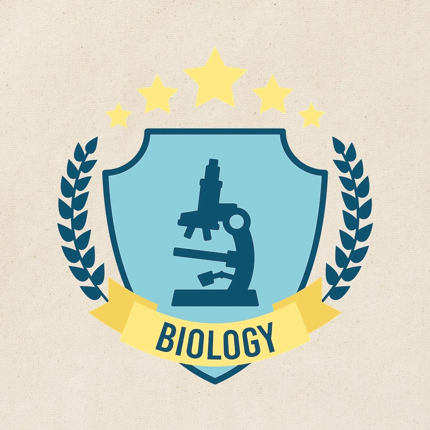 CafePress Biology Science Microscope Shield Emblem Tote Bag Reusable Natural Beige Canvas Shopping Bag