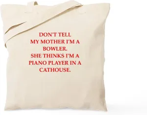 CafePress Bowler Tote Bag Reusable Natural Beige Canvas Shopping Bag