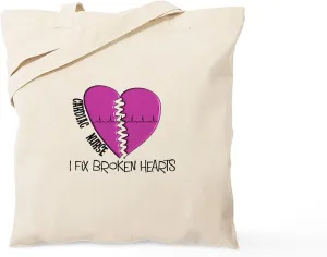 CafePress Cardiac Nurse Art Tote Bag Reusable Natural Beige Canvas Shopping Bag