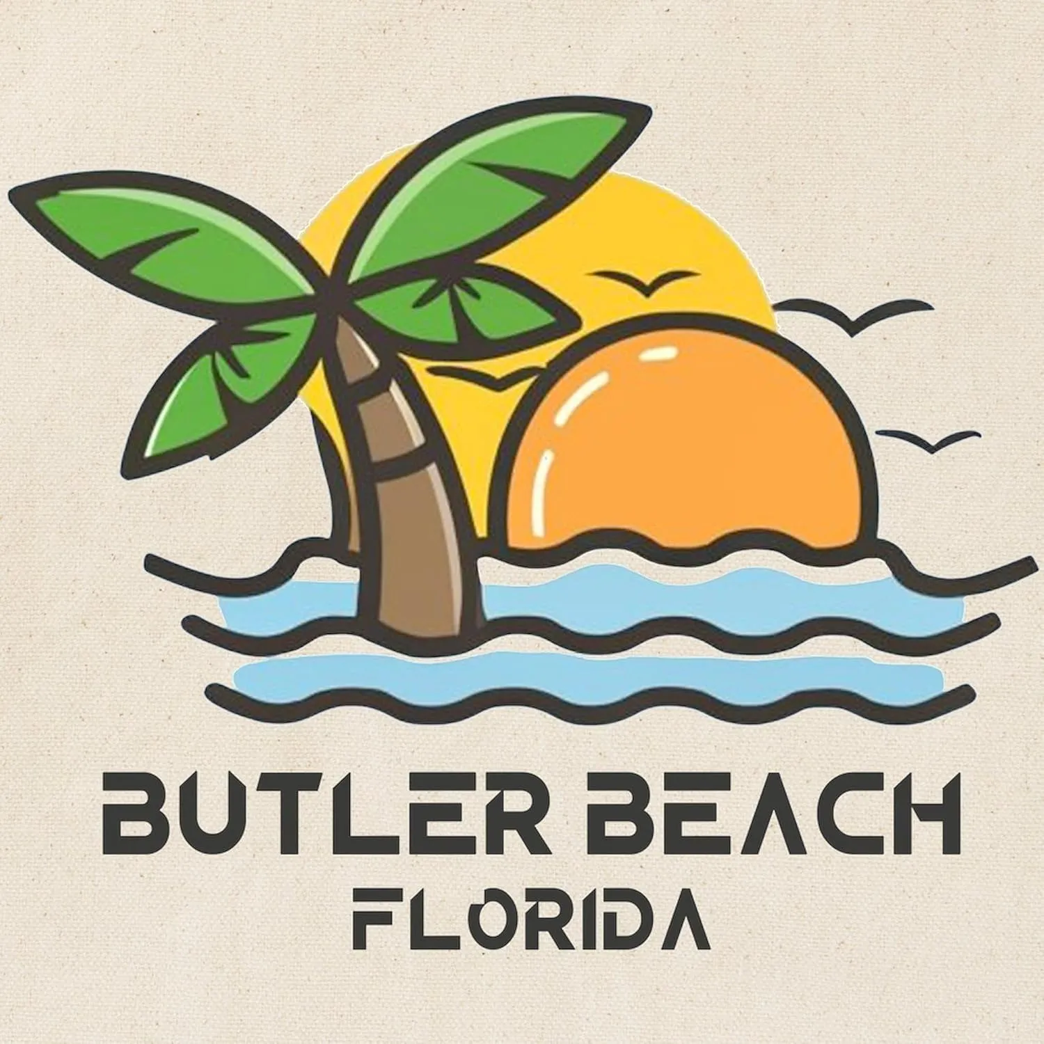 CafePress Florida Butler Beach Reusable Natural Beige Canvas Shopping Bag
