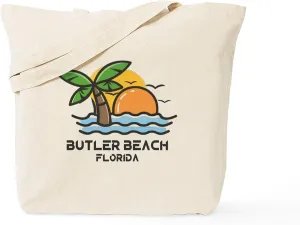 CafePress Florida Butler Beach Reusable Natural Beige Canvas Shopping Bag