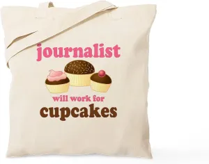 CafePress Funny Journalist Tote Bag Reusable Natural Beige Canvas Shopping Bag