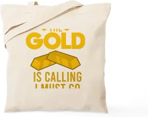 CafePress Gold Prospector Miner Funny Digging Minin Tote Bag Reusable Natural Beige Canvas Shopping Bag