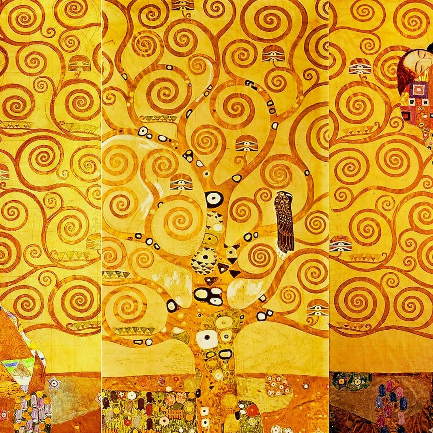 CafePress Gustav Klimt Tree Of Life Art Nouveau Tote Bag Reusable Natural Beige Canvas Shopping Bag